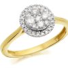 Online * 9Ct Gold Diamond Halo Cluster Ring 1/2Ct D6049 Limit Offer