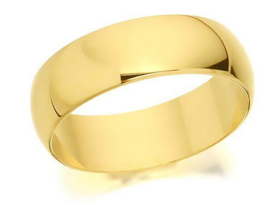 Clearance * 9Ct Gold Heavyweight D Shaped Wedding Ring 6Mm R5226 Wholesale