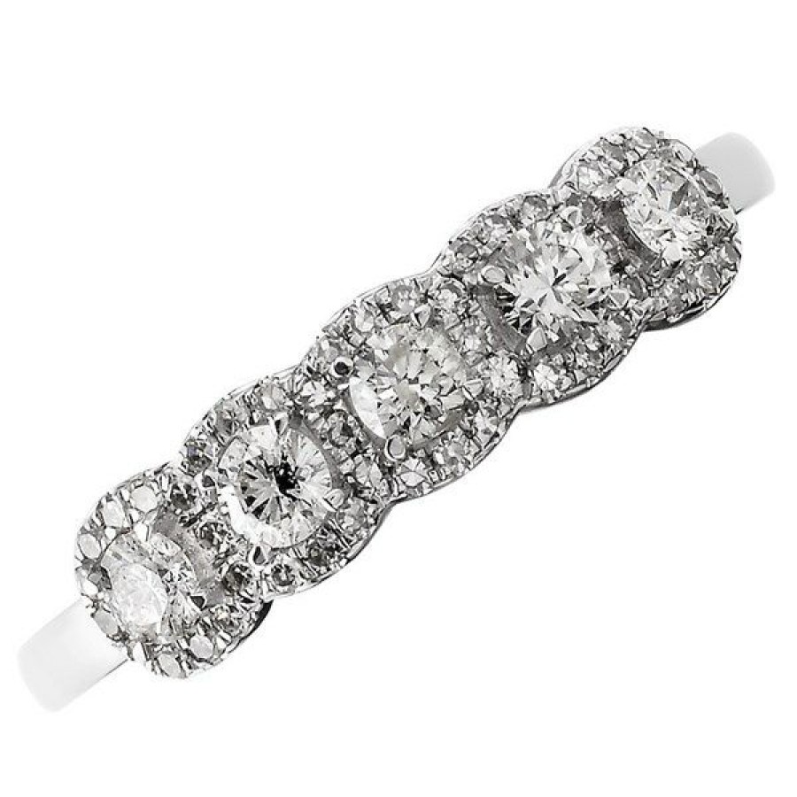 Wholesale * 9Ct White Gold Diamond Halo Cluster Ring 1/2Ct D7299 Limit Offer