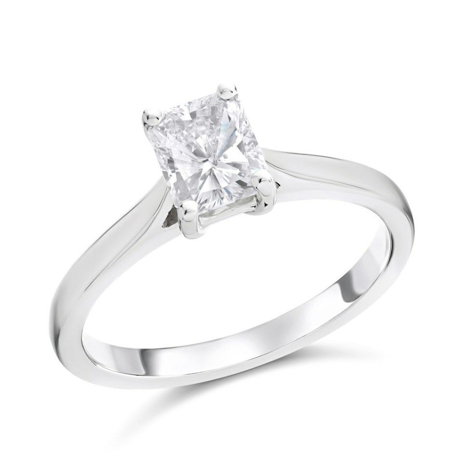 Clearance * Platinum Diamond Solitaire Engagement Ring 1.01Ct K/I1 H10618 Wholesale