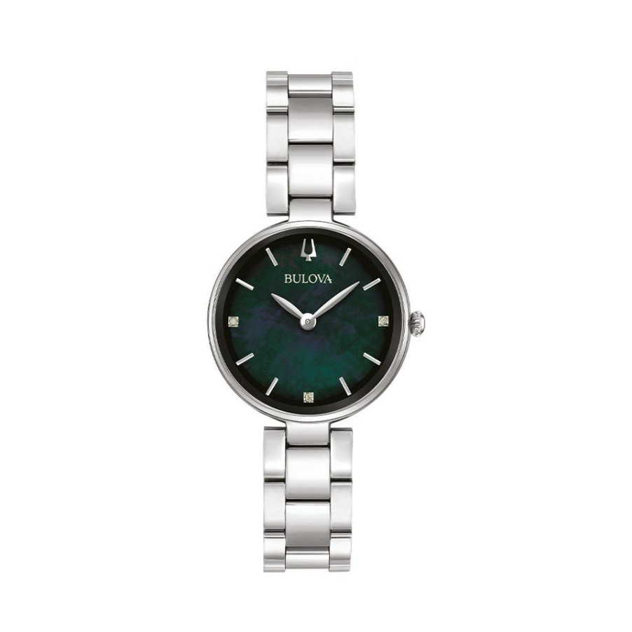 New * Bulova 96P204 Stainless Steel Green Dial Bracelet Watch W83197 With Discount