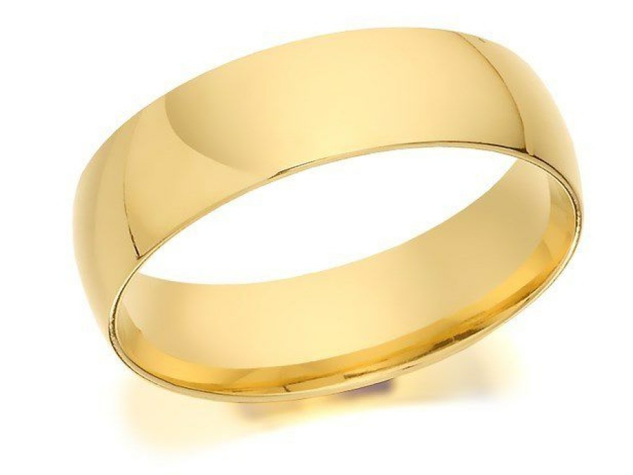 New * 18Ct Gold Heavyweight Court Wedding Ring 6Mm R56176 Closeout Sale