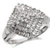 New * 9Ct White Gold Diamond Cluster Ring 1/2Ct D7706 Reliable Quality