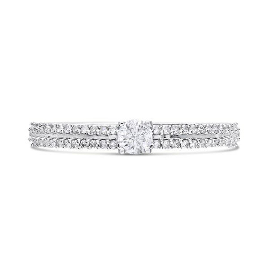 Hot * 9Ct White Gold Diamond Ring 1/4Ct D63167 100% Guarantee