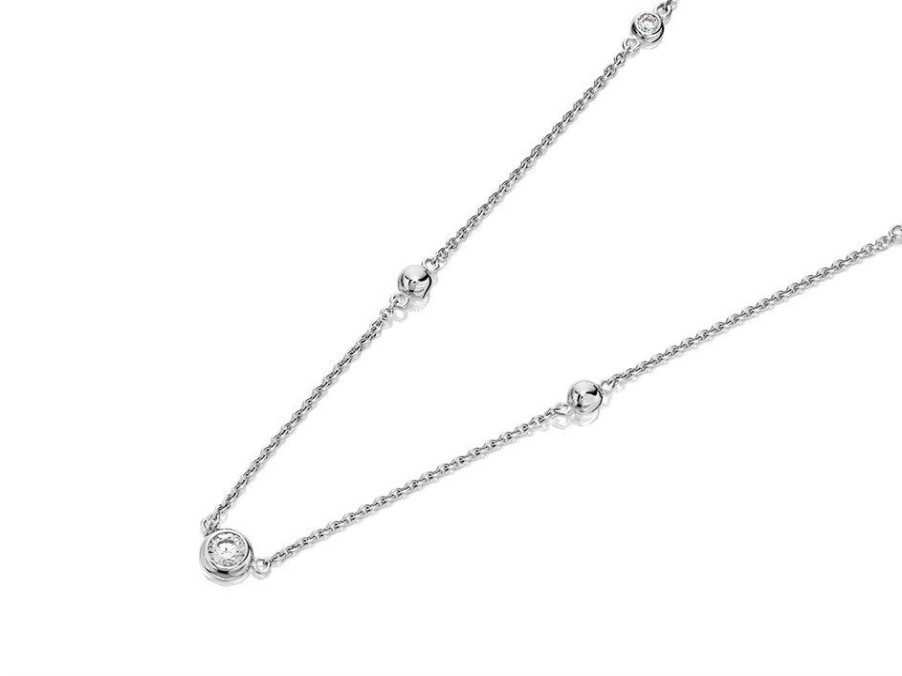 Best * Fossil Jfs00453040 Silver Cubic Zirconia Necklace J4874 With Discount