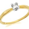 Clearance * 9Ct Gold Princess Cut Diamond Solitaire Ring 20Pts Agi Certificated D5006 Excellent