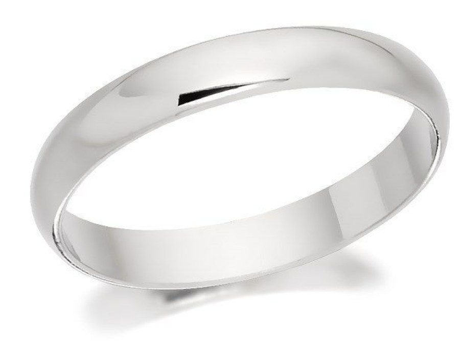 Clearance * 18Ct White Gold Heavyweight D Shaped Wedding Ring 3Mm R56223 Wholesale