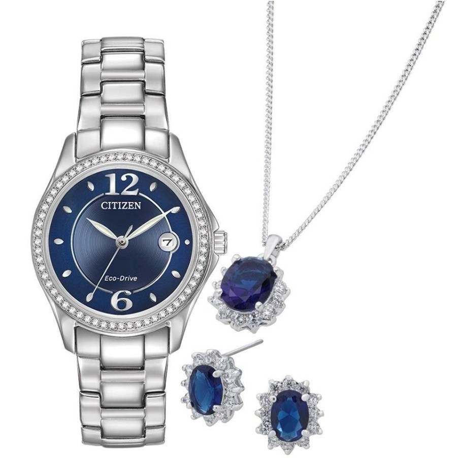 Wholesale * Citizen Fe1140-86Lset Necklace, Earrings And Watch Gift Set W9158 100% Guarantee