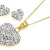 Wholesale * 9Ct Gold Crystal Heart Necklace And Earring Gift Set G5007 Discount Online