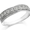 Best * 9Ct White Gold Diamond Crossover Band Ring 20Pts D71148 Popular