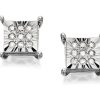 Wholesale * 9Ct White Gold Diamond Stud Earrings 10Pts Per Pair D9488 Wholesale