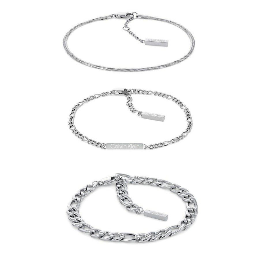 New * Calvin Klein 35700003 Stainless Steel Bracelets Gift Set J7283 Discount Online