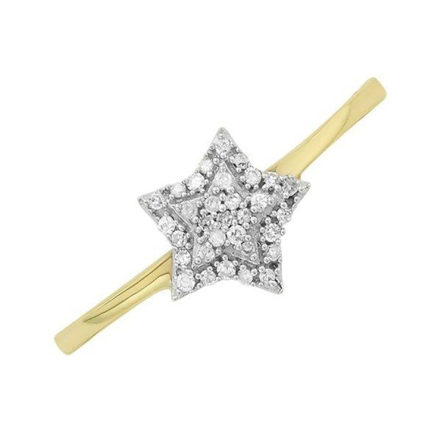 Wholesale * 9Ct Gold Diamond Star Cluster Ring 8Pts D6067 Excellent