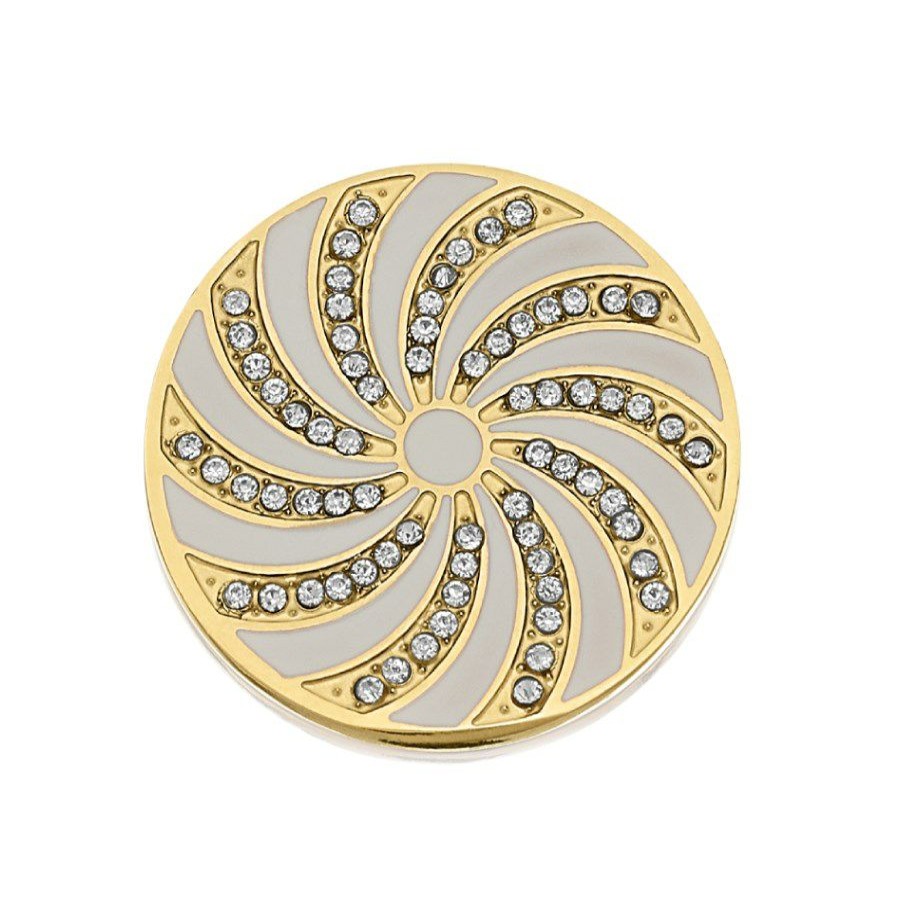 New * Sterlina Milano Gold Plated Crystal Spiral Coin Small X40926 Discount Online