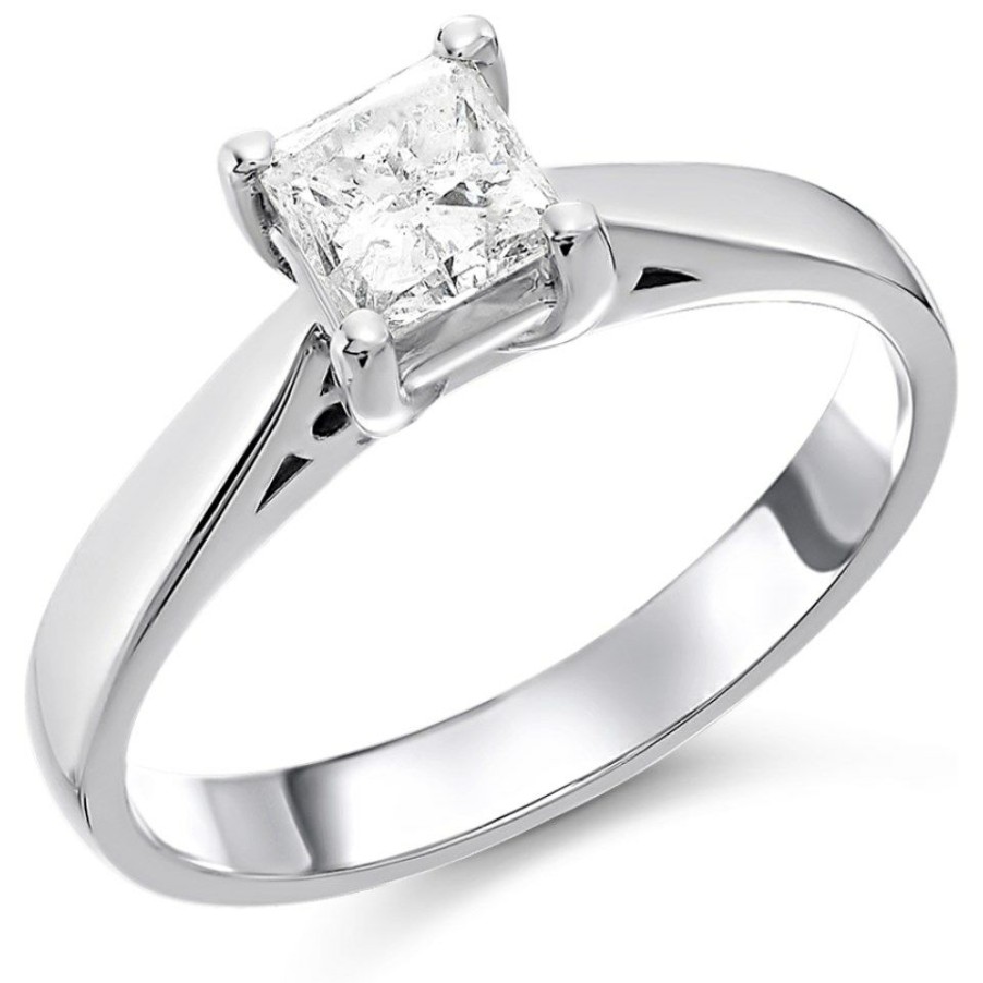 Best * Platinum Diamond Solitaire Engagement Ring 80Pts K/Si2 H0827 Official