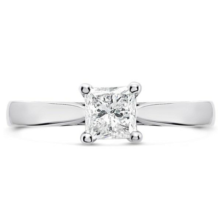 Best * Platinum Diamond Solitaire Engagement Ring 80Pts K/Si2 H0827 Official