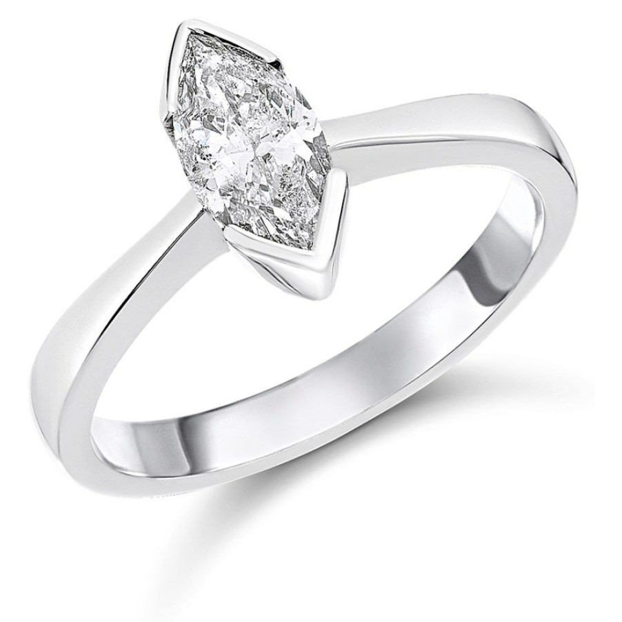 Online * Platinum Diamond Solitaire Engagement Ring 82Pts G/Si2 H0879 With Discount