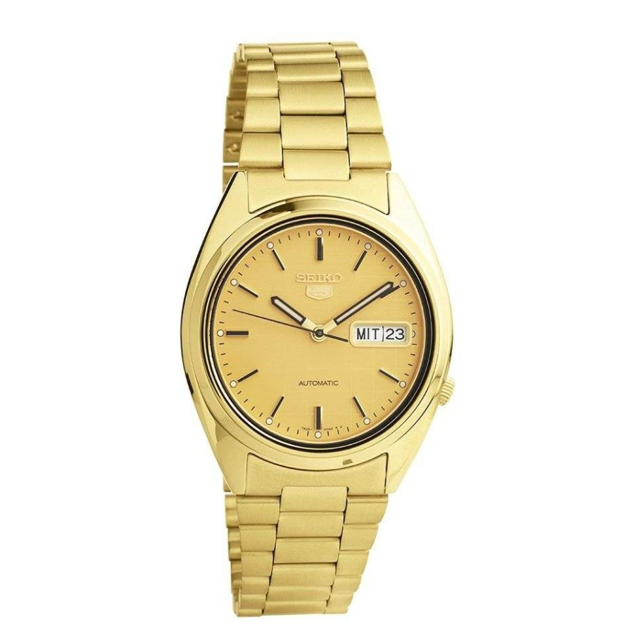 Wholesale * Seiko 5 Snxl72K1 Gold Plated Automatic Bracelet Watch W24126 Closeout Sale