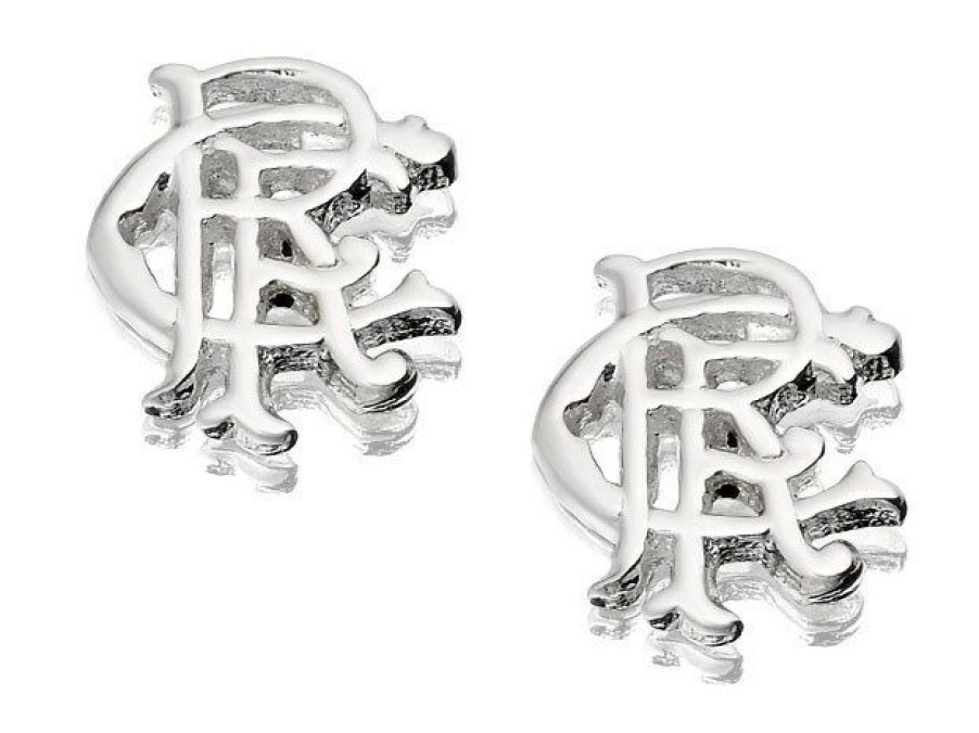 Hot * Silver Rangers Fc Crest Stud Earrings J2923 Popular