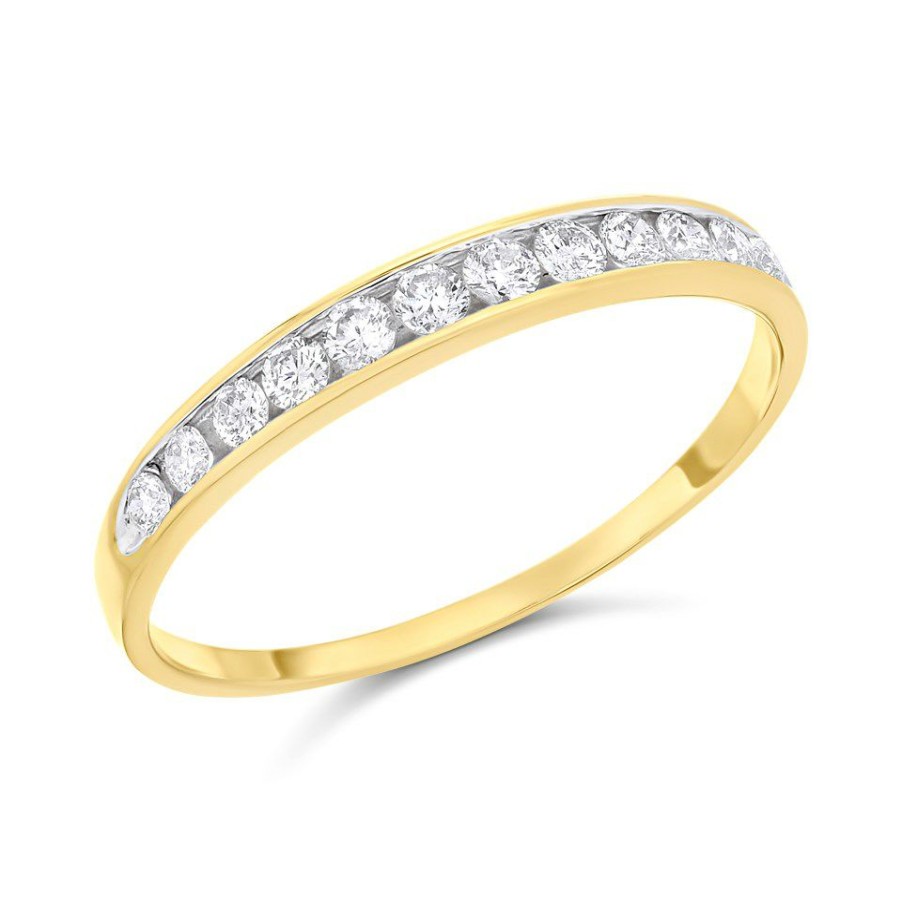 Hot * 9Ct Gold Diamond Half Eternity Ring 1/4Ct D80122 Best Guaranteed