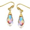 Best * 9Ct Gold Crystal Hook Wire Earrings 20Mm Drop G1129 Reasonable Price