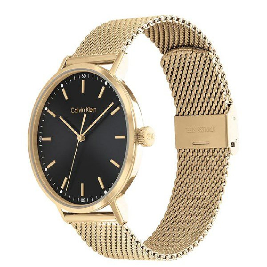 Hot * Calvin Klein 25200049 Gold Tone Mesh Bracelet Watch W4695 With Discount