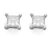 Clearance * 18Ct White Gold Princess Cut Diamond Solitaire Stud Earrings 1/2Ct Per Pair D4514 Reasonable Price