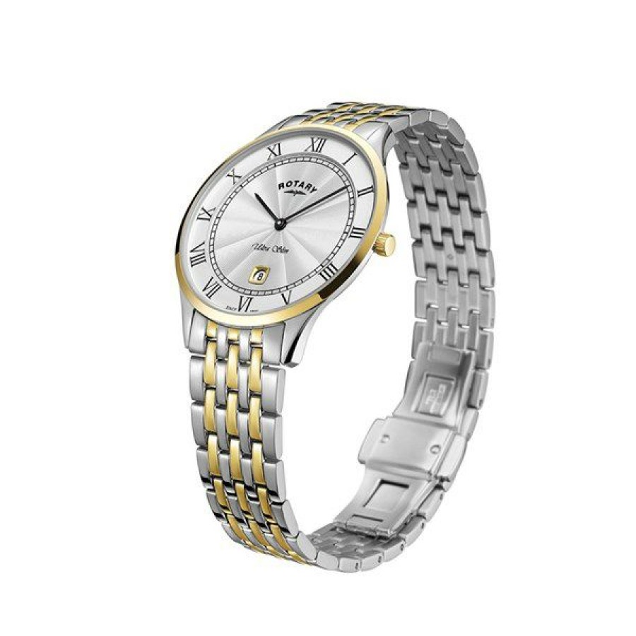 Hot * Rotary Gb08301/01 Ultra Slim Gents Two Tone Bracelet Watch W13115 Wholesale