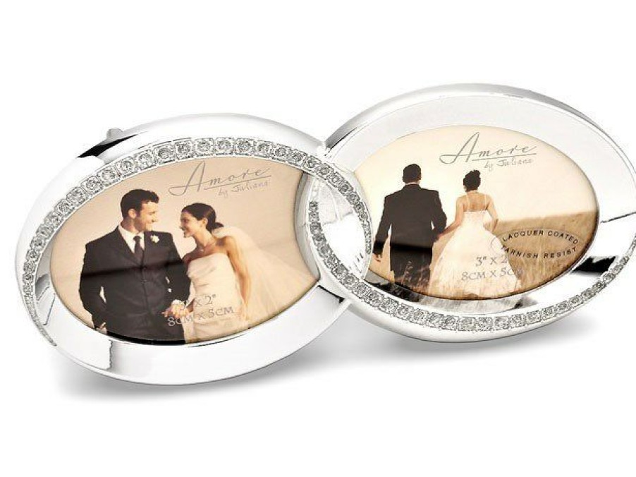 Clearance * Amore Stone Set Double Ring Photo Frame P7139 Best Price