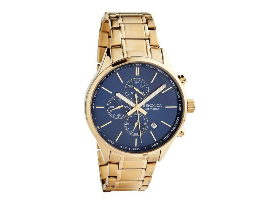 Hot * Sekonda 1840 Gold Plated Blue Dial Bracelet Watch W31203 Large Choice