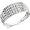 New * 9Ct White Gold Five Strand Diamond Band Ring 1/3Ct D7235 Cheaper