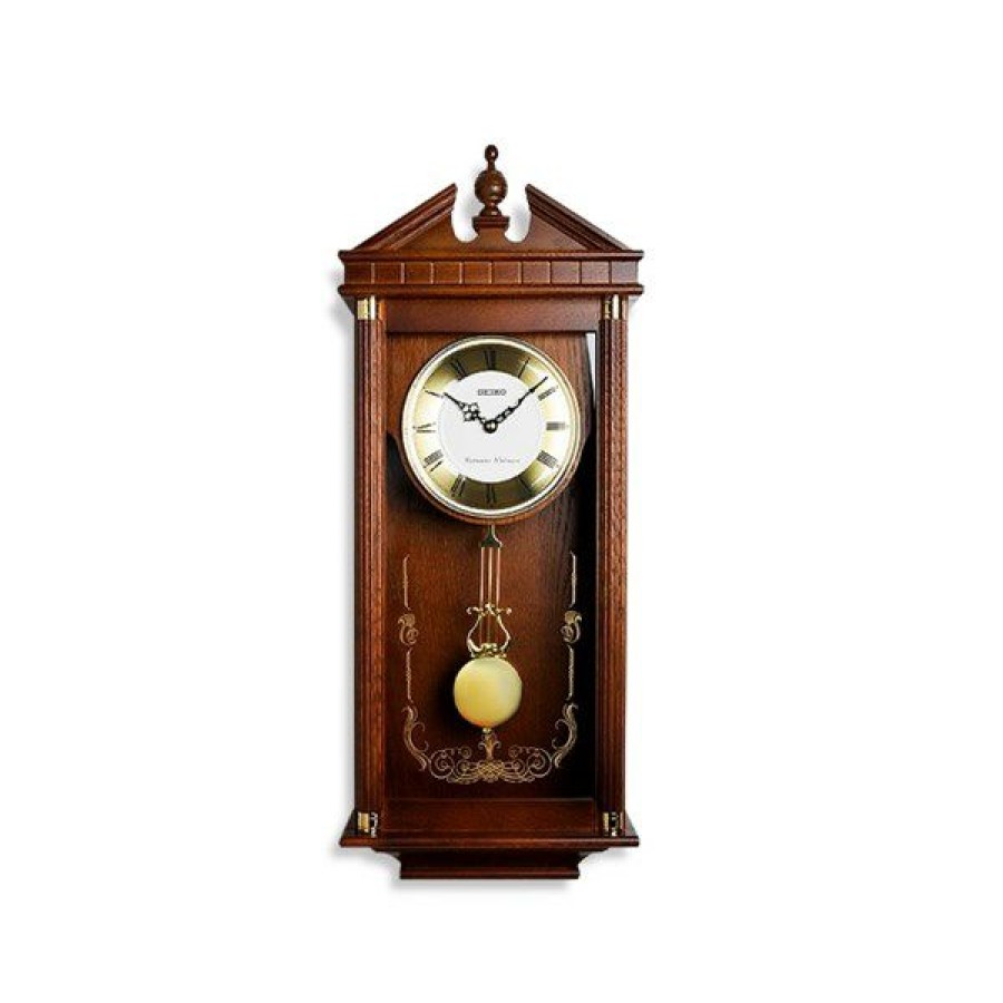 Online * Seiko Qxh107B Pendulum Chiming Wall Clock C7182 With Discount