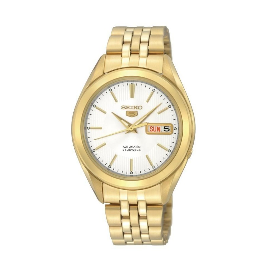 Best * Seiko Snkl26K1 Gold Plated Seiko 5 Automatic White Dial W25333 Large Choice