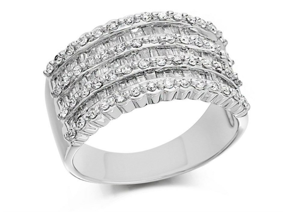 Best * 9Ct White Gold 1 Carat Diamond Band Ring D6831 Cheaper