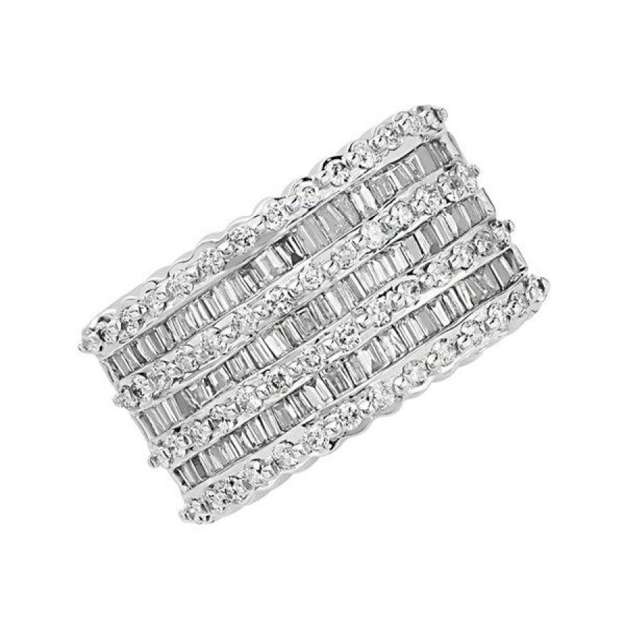 Best * 9Ct White Gold 1 Carat Diamond Band Ring D6831 Cheaper