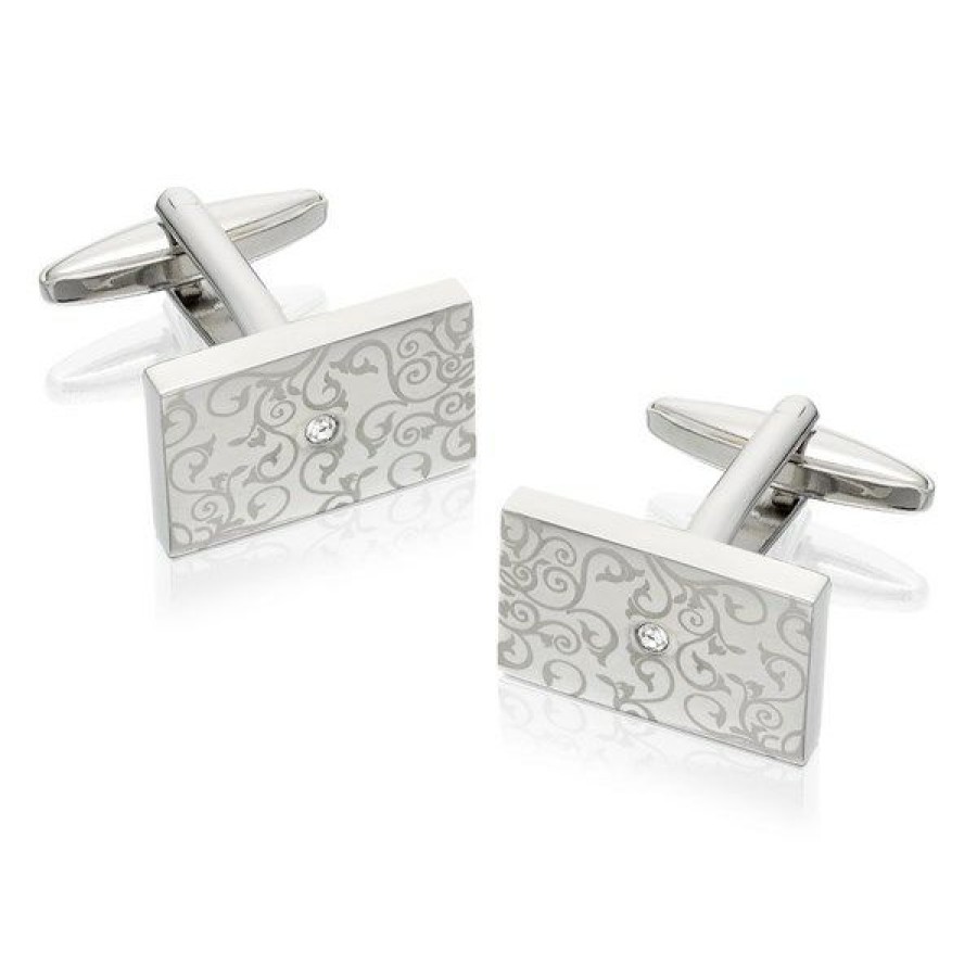 Wholesale * Crystal Set Cufflinks And Tie Slide Set A4525 Official