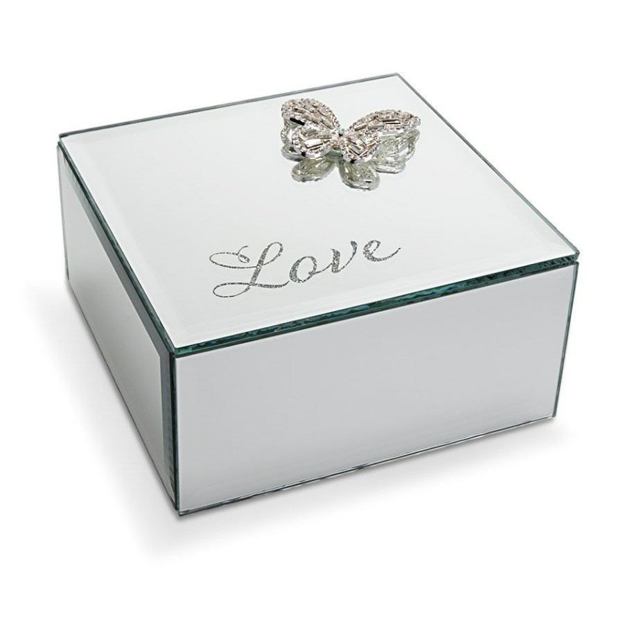 Best * Butterfly Glass Trinket Box P65285 Wholesale