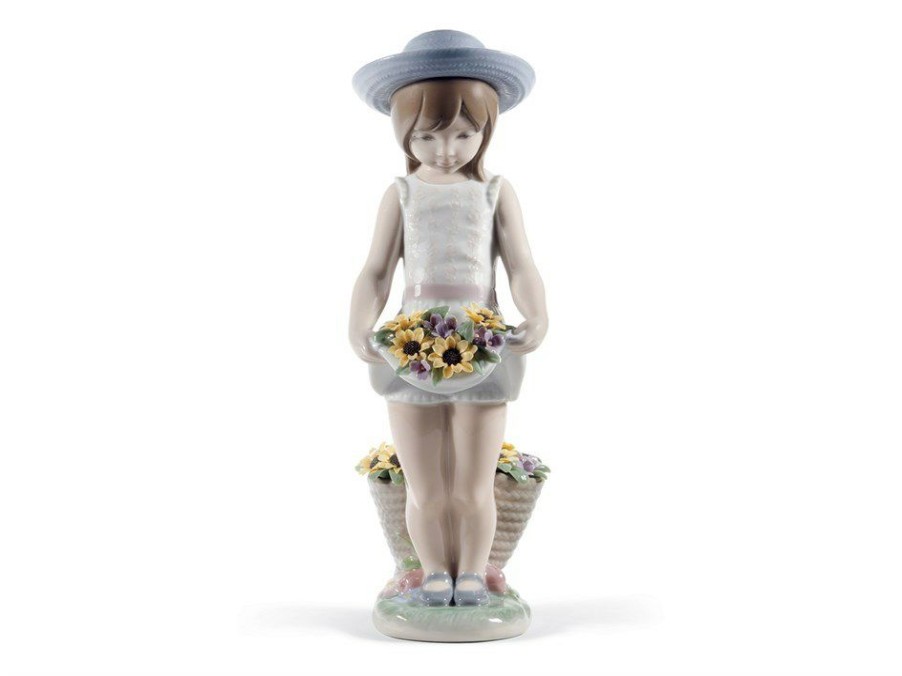 Wholesale * Lladro 01008674 Skirt Full Of Flowers, 60Th Anniversary Piece P4774 With Discount