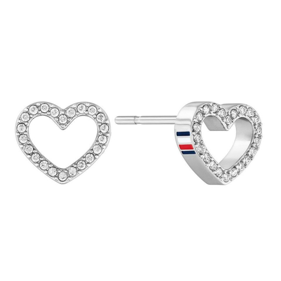 Online * Tommy Hilfiger 2780744 Crystal Heart Stud Earrings J7325 Best Price