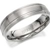 Best * Titanium Matt Finish Double Groove Ring 6Mm J1112 Reasonable Price