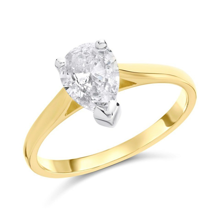 New * 18Ct Gold Diamond Solitaire Engagement Ring 1.15Ct J/I2 H11100 Closeout Sale