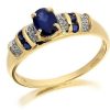 Clearance * 9Ct Gold Diamond And Sapphire Ring Size H Only Z50915 Best Price