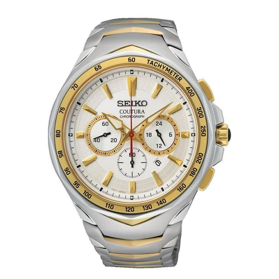 Best * Seiko Coutura Srwz24P9 Two Tone Chronograph Bracelet Watch W24158 Best Guaranteed