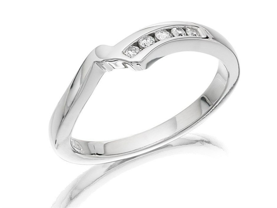 Best * 18Ct White Gold Diamond Fitted Wedding Ring Z50864 Outlet