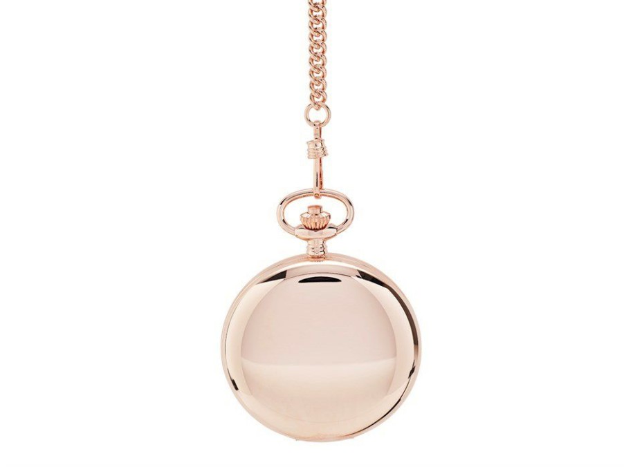 Online * Jean Pierre G250Rpm Rose Gold Plated Double Hunter Pocket Watch And Chain W2216 Popular