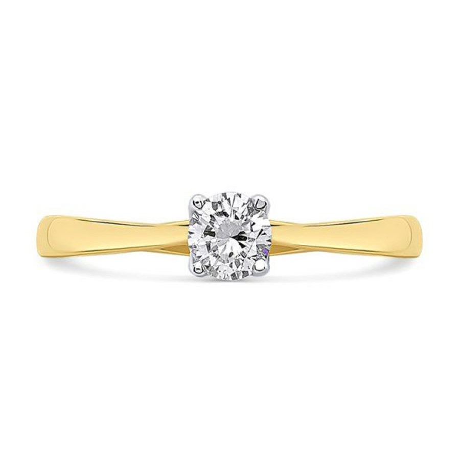 Best * 9Ct Gold Diamond Solitaire Engagement Ring 1/4Ct Agi Certificated D5034 With Discount