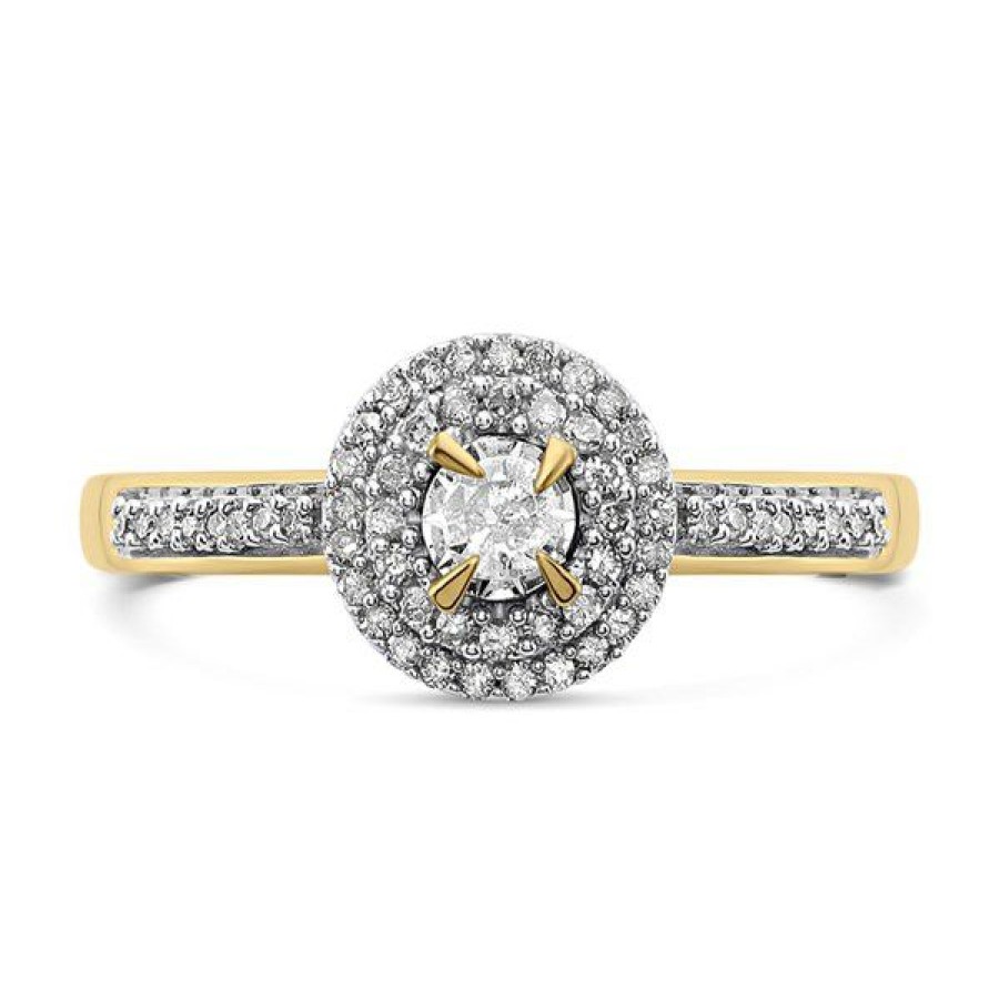 Wholesale * 9Ct Gold Diamond Cluster Ring 20Pts D6074 Exactly Discount