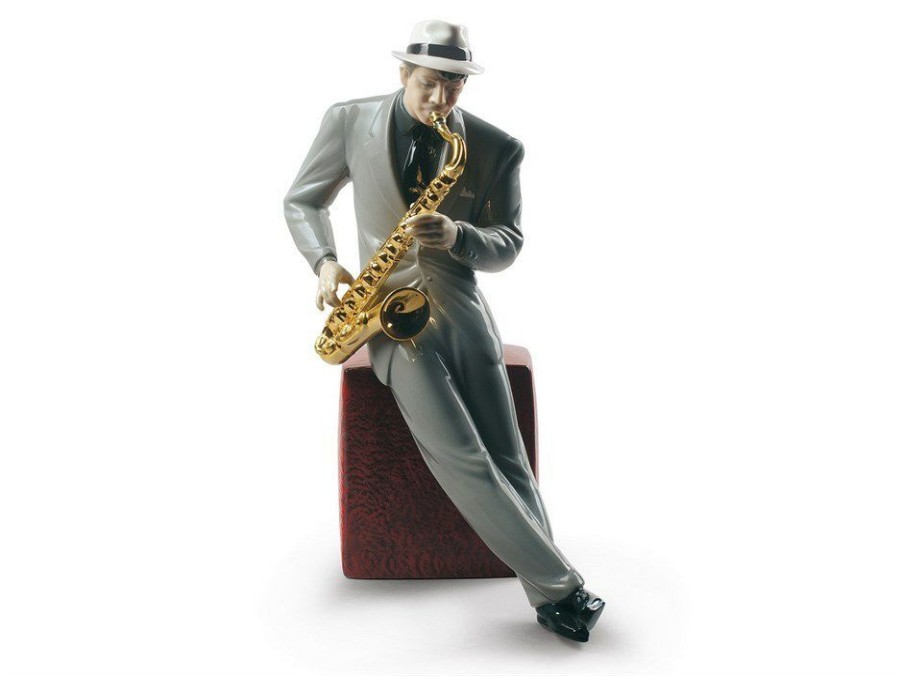 Hot * Lladro 01009330 Jazz Saxophonist P4479 100% Guarantee