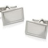 Hot * Sterling Silver Rectangular Cufflinks A4621 Official