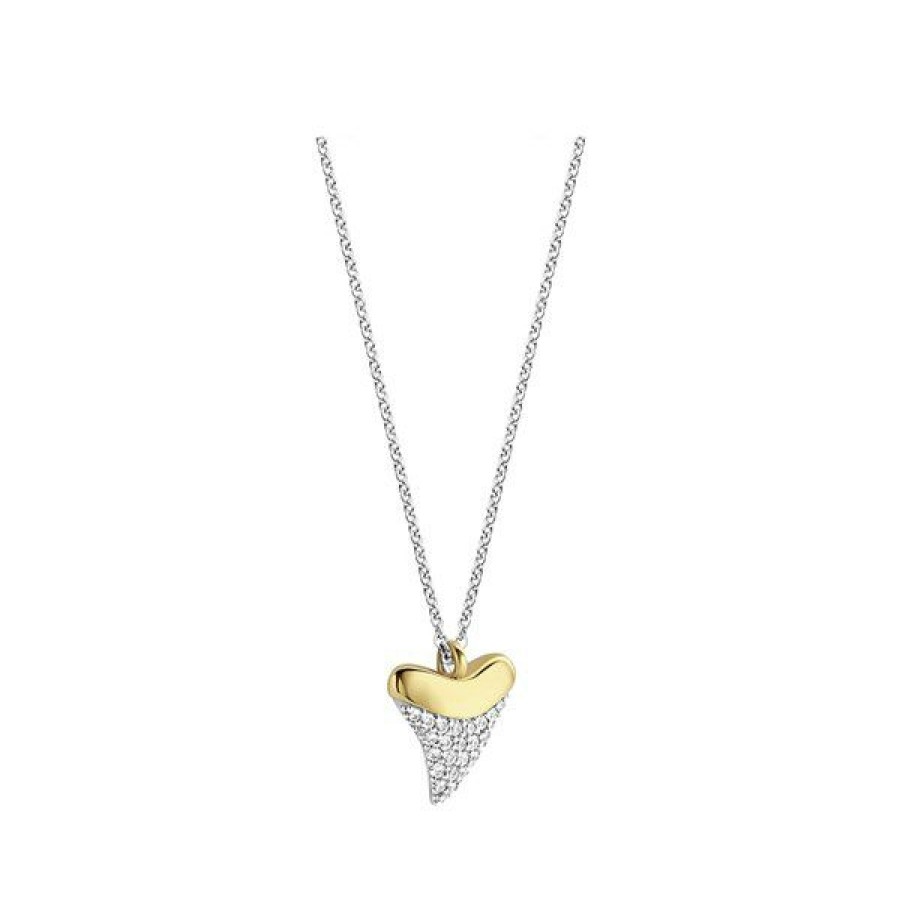 New * Ti Sento Gold Plated Silver Organic Triangle Necklace F6921 Best Guaranteed